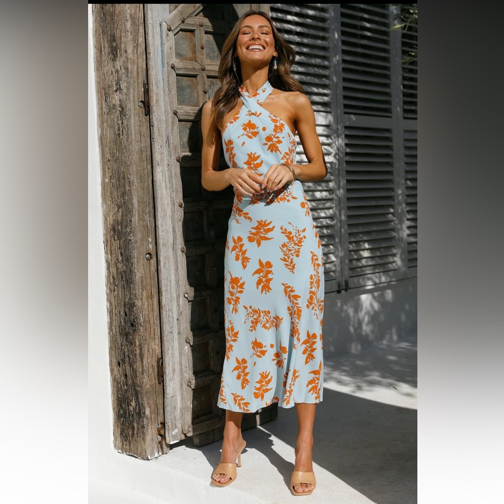 LEAVE ME LOVING YOU MIDI DRESS BLUE - Hello Molly - NWT